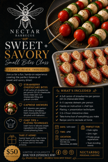 Sweet & Savory Small Bites Class with Nectar Barbecue - May 14